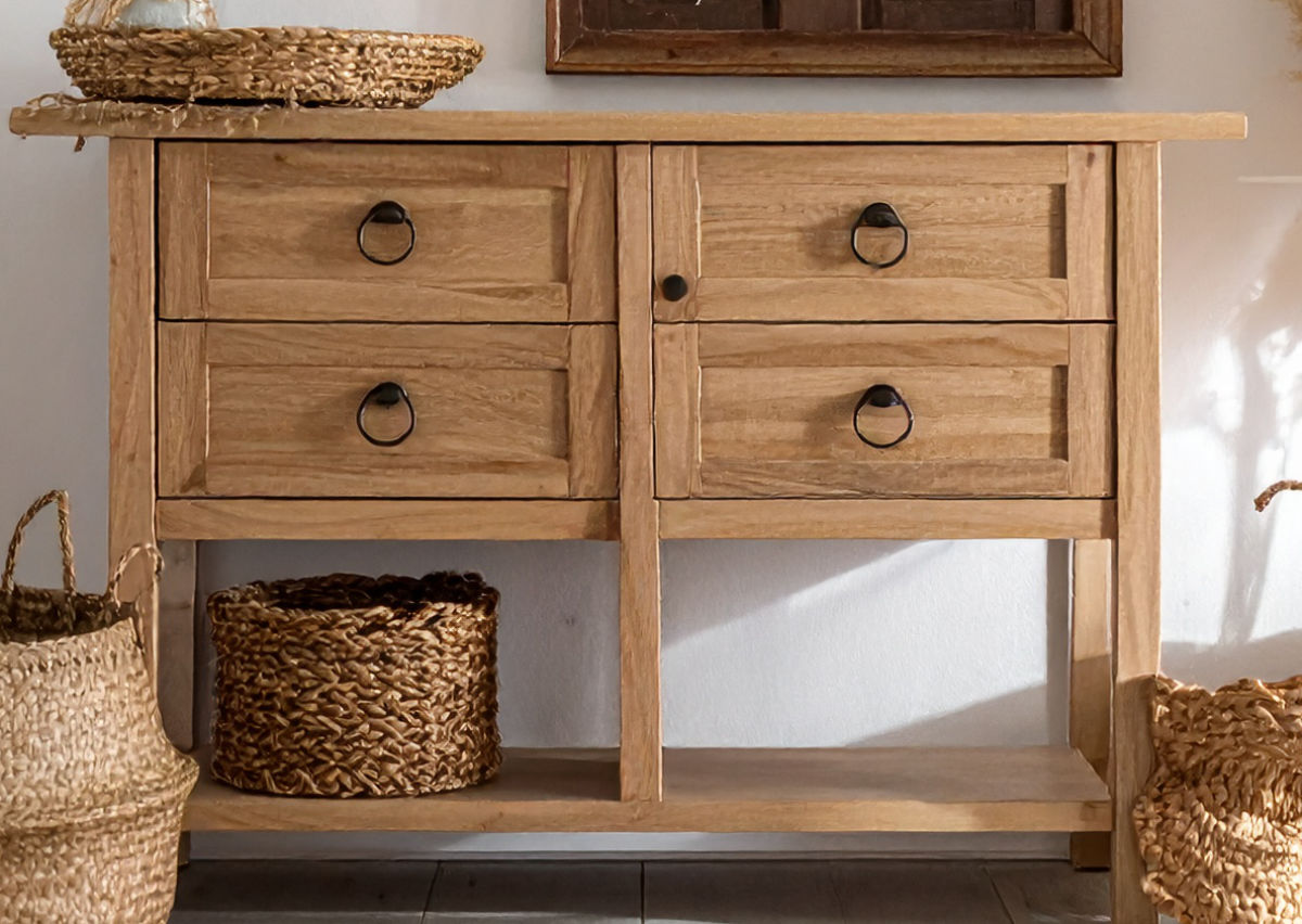 Shaker style dresser that utilizes stile and rails in construction.