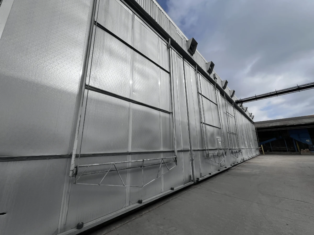 The kiln is used to safely dry the wood in a controlled method.