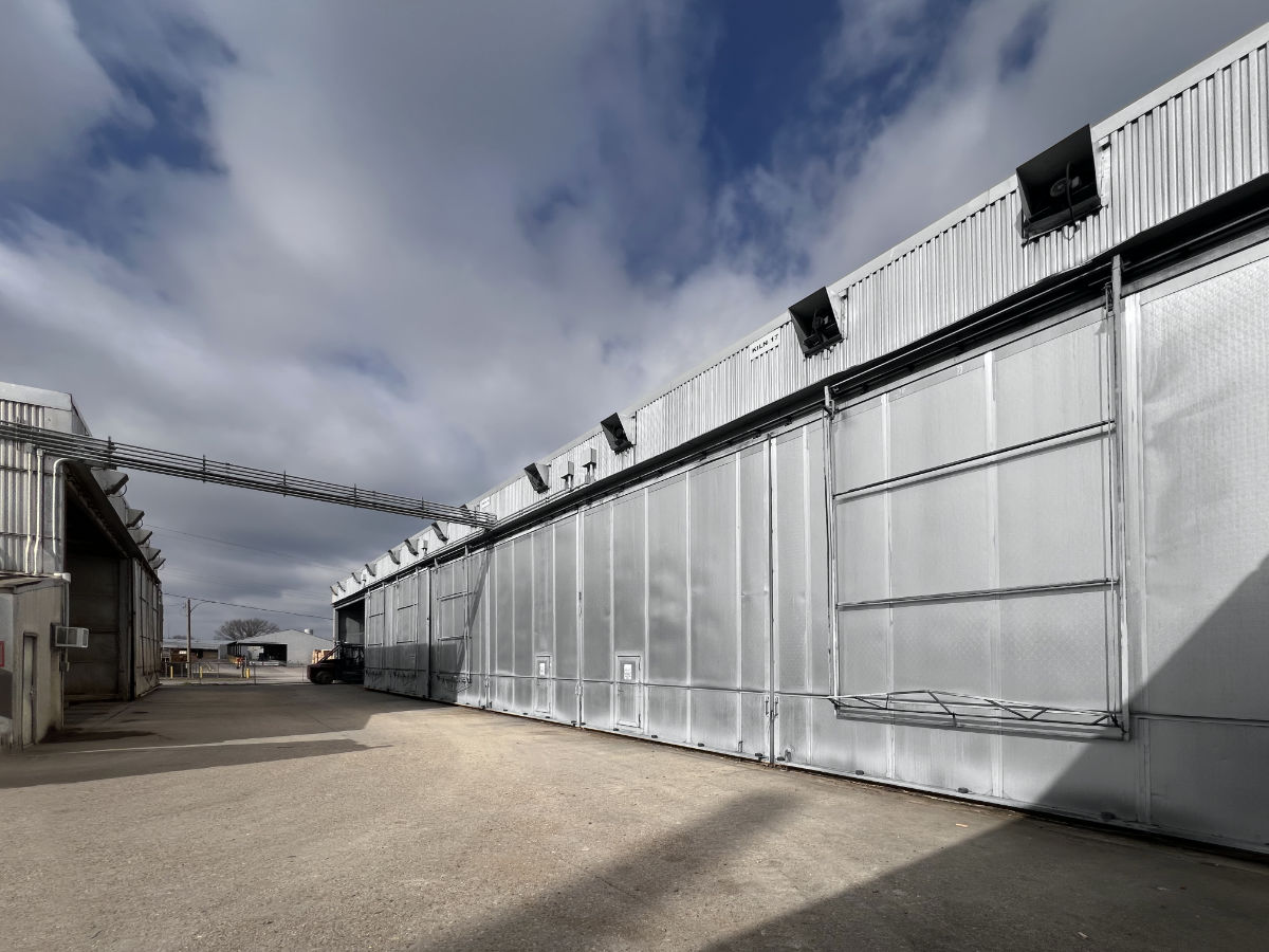 Drying kiln looking west.