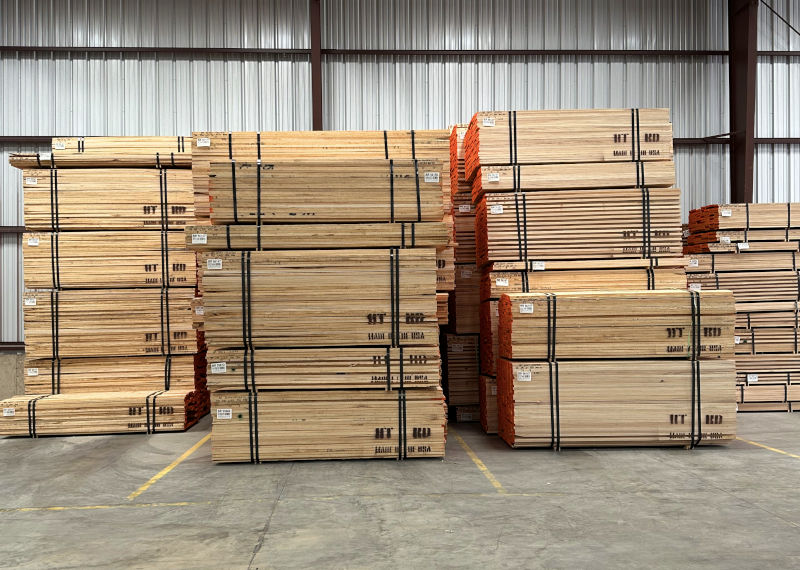 Hardwood lumber ready for loading.